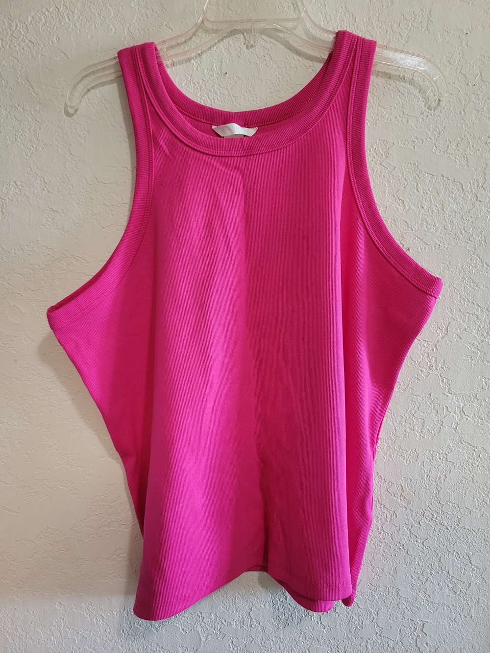 Pink Women's Ribbed Tank Top